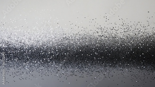 A gradient of silver glitter fading from dense at the top to light at the bottom on a grey background, creating a subtle shimmering effect.