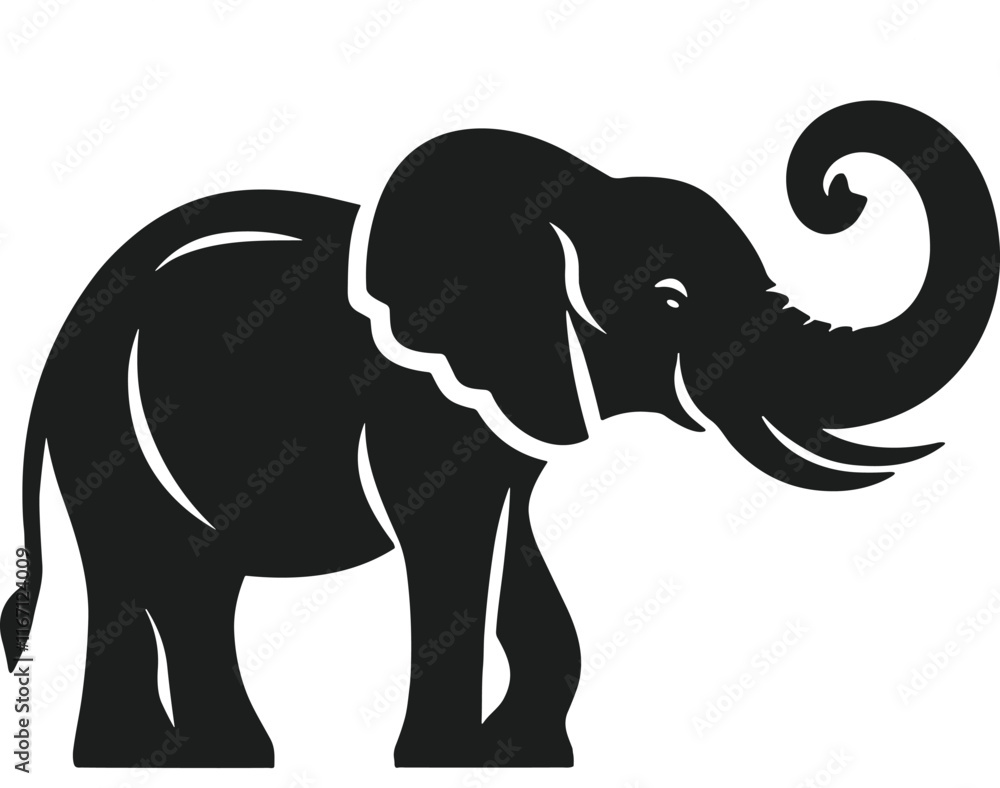 Fototapeta premium Majestic Elephant Silhouette Vector Design