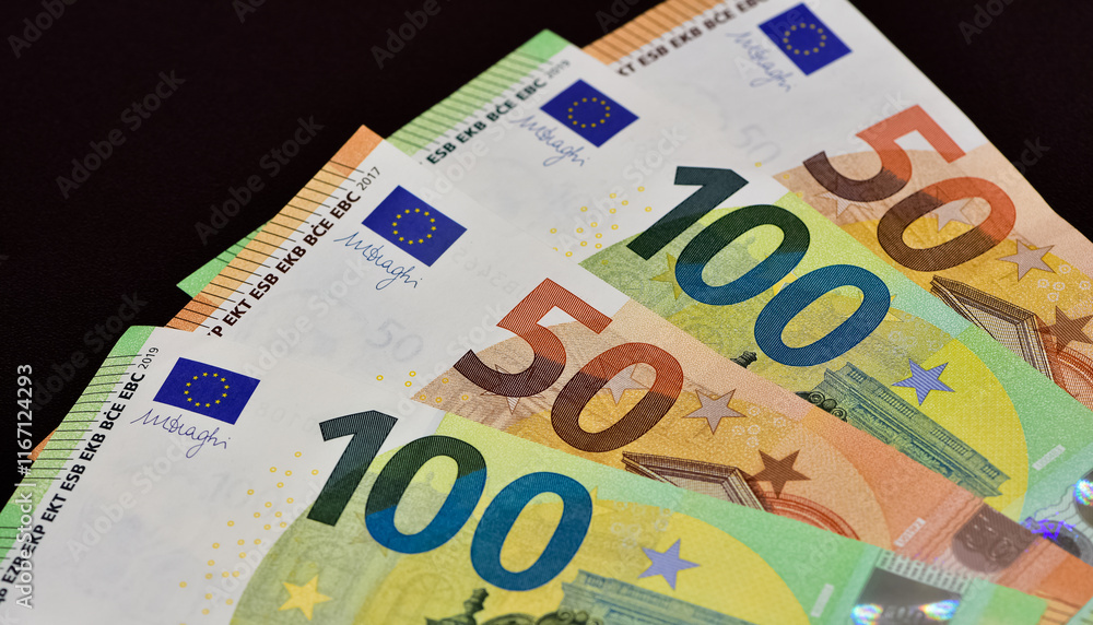 Images of banknotes of various countries. euro photos.