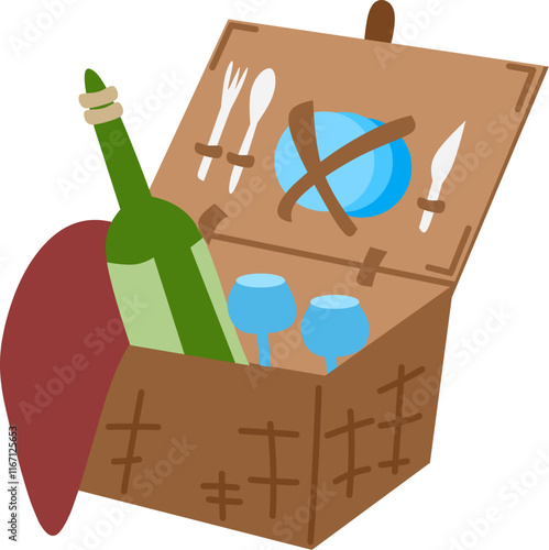 Picnic equipment set clipart drawing 