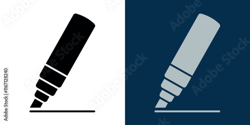 Marker icon. Marker writes. Text editing icon. Flat style