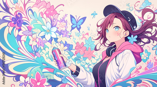 Wallpaper Mural Graceful koi fish swimming in tranquil pond with lotus flowers Torontodigital.ca