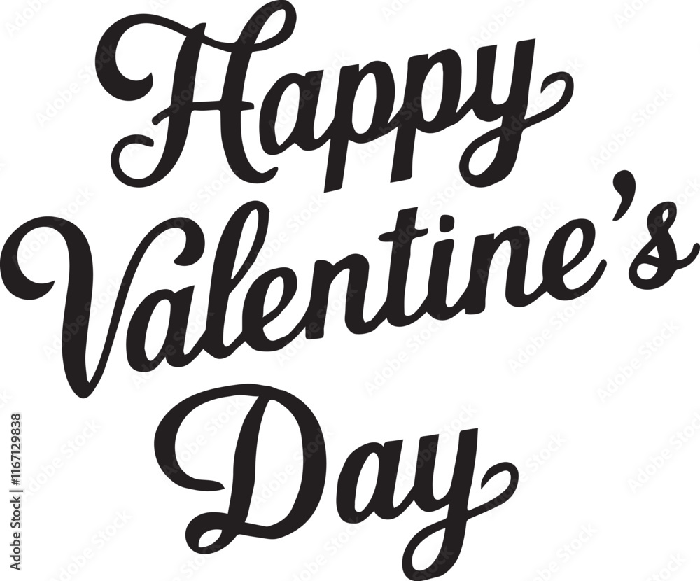 happy valentines day lettering banner poster template vector concept on white background happy valentines day lettering banner poster template vector concept on white background