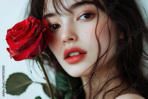 Wallpaper Mural Red rose with fourvers.  Torontodigital.ca