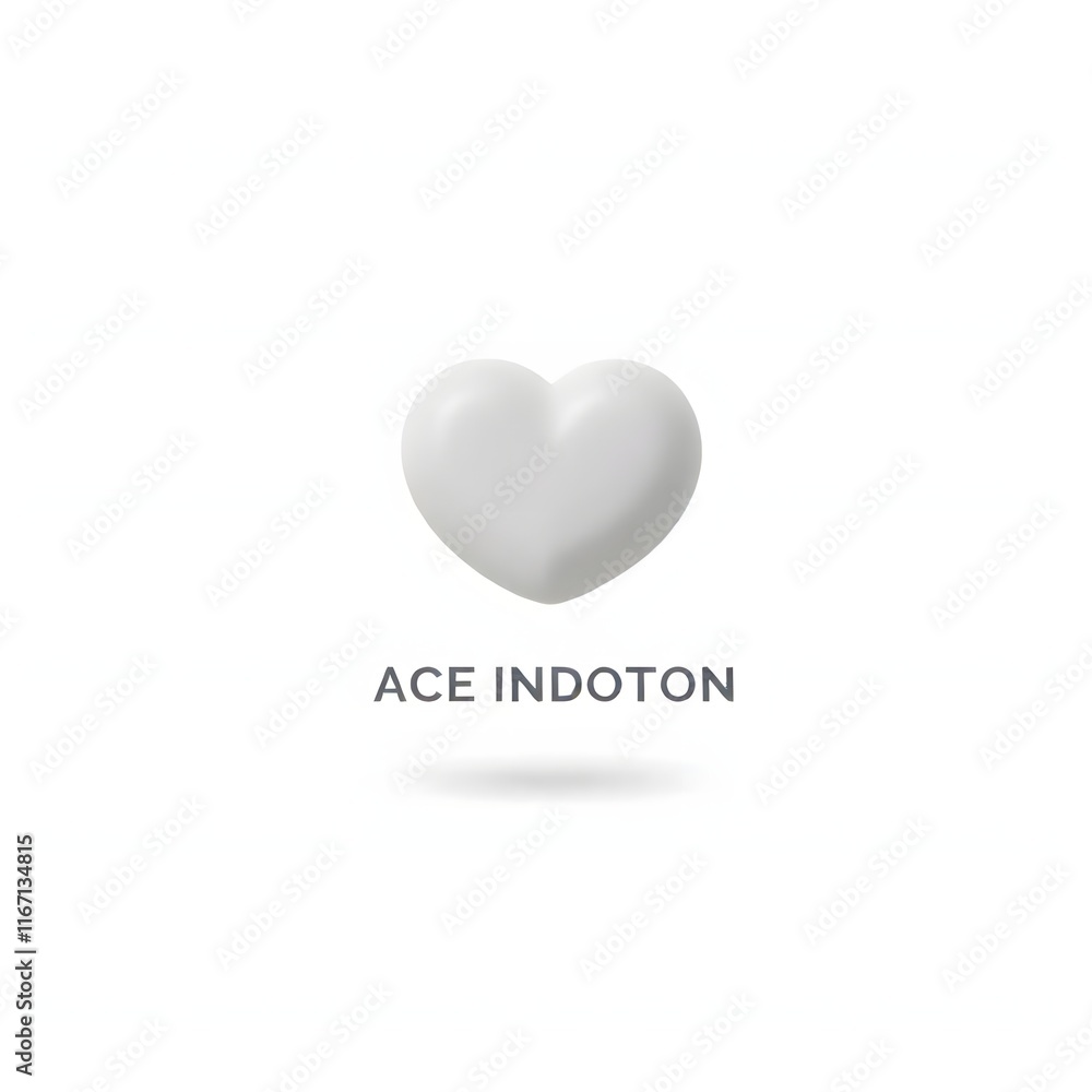 A white heart shaped object with the words  ace indoton  written below it