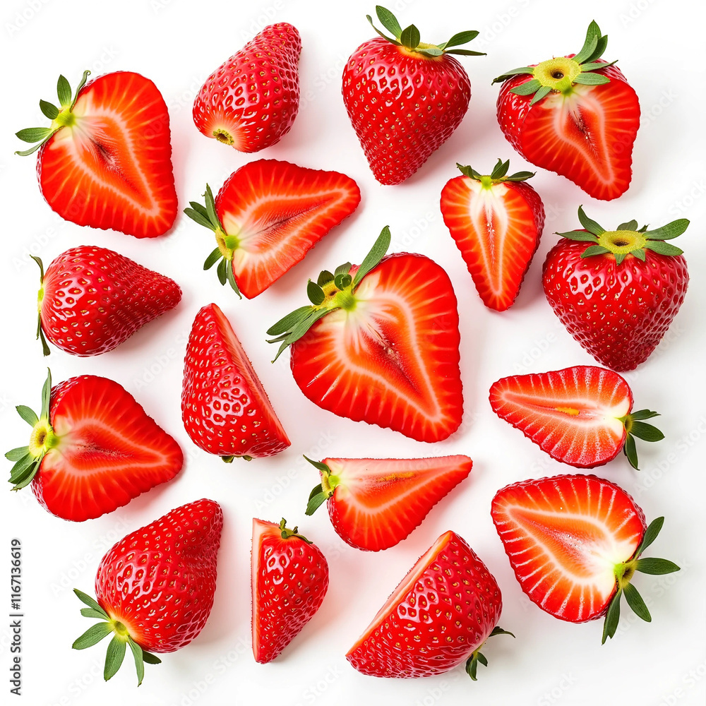 Vibrant Juicy Slices of Ripe Strawberry for a Refreshing and Nutritious Snack Option Vibrant Juicy Slices of Ripe Strawberry for a Refreshing and Nutritious Snack Option