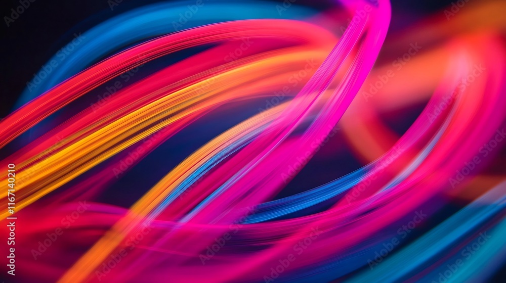 Vibrant Neon Gradient Blur Lines in Dynamic Motion Vibrant Neon Gradient Blur Lines in Dynamic Motion