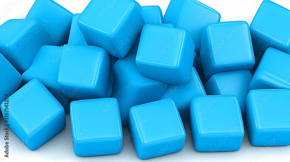 Blue Cube 3D Illustration Blue Cube 3D Illustration