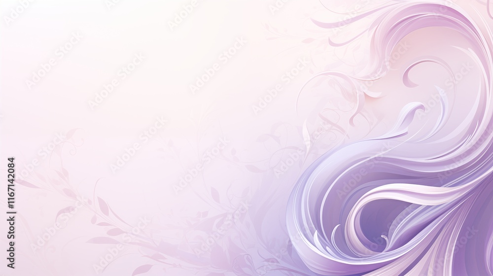 Intricate wallpaper design with floral patterns, space on the right, ambient light, soft lavender background,generative ai illustration Intricate wallpaper design with floral patterns, space on the right, ambient light, soft lavender background,generative ai illustration