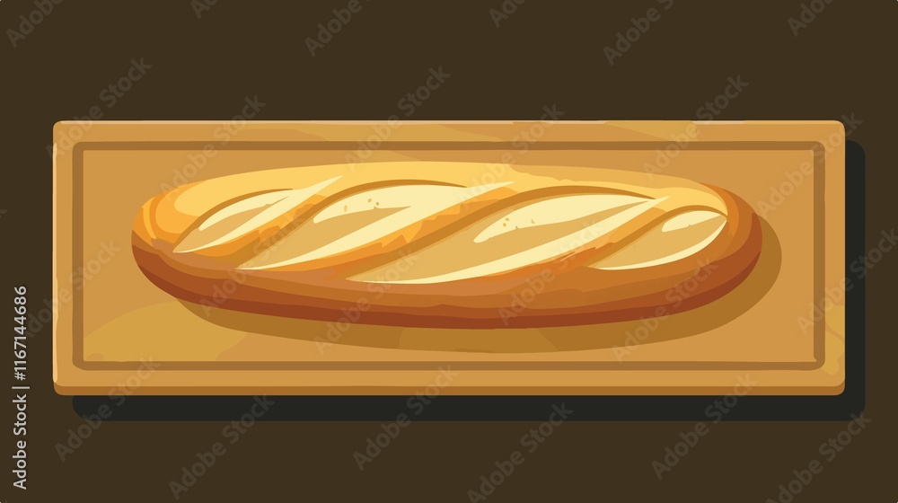 Obraz premium Baguette Bread Icon - Vector Illustration of Isolated Flat Design with Transparent Background