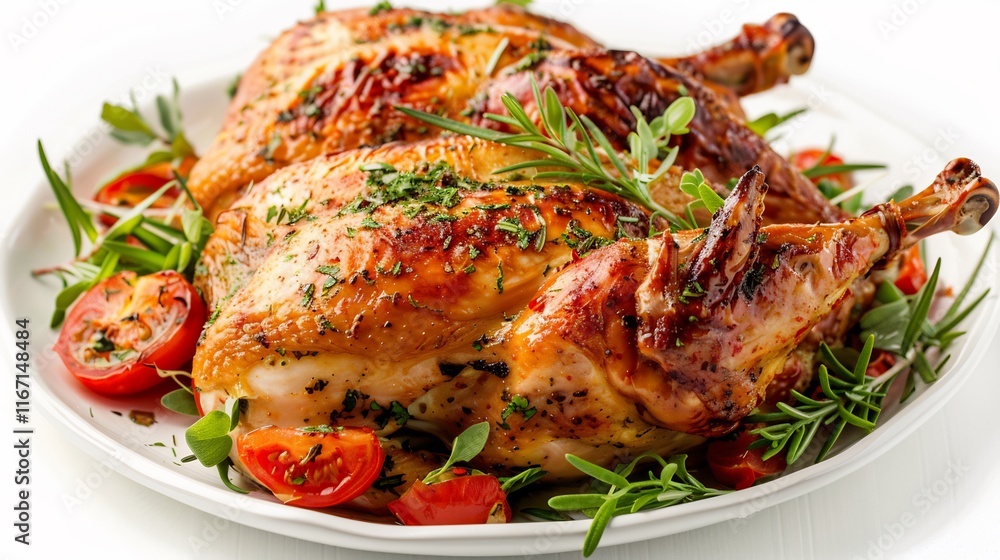 Roasted Chicken with Herbs and Tomatoes: A Delicious and Flavorful Dish Roasted Chicken with Herbs and Tomatoes: A Delicious and Flavorful Dish