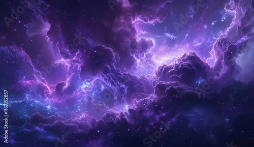 Purple and blue space filled with stars