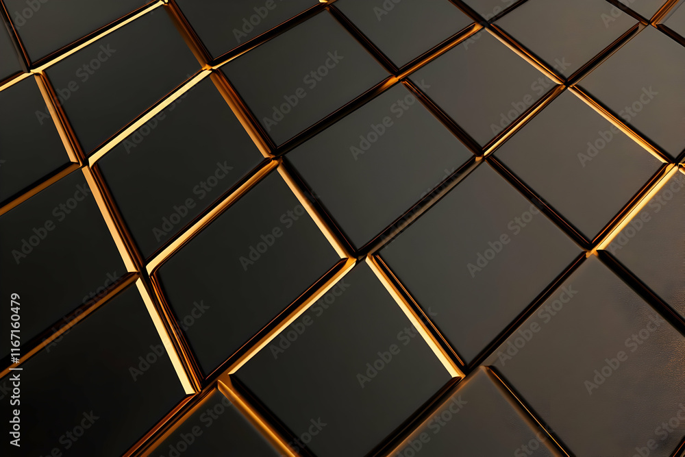 Fototapeta premium Abstract 3D Black Gold Background