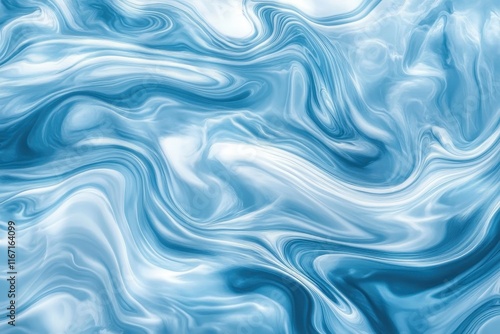 Swirling blue patterns create a calming abstract design in shades of turquoise and white for peaceful backgrounds. Generative AI