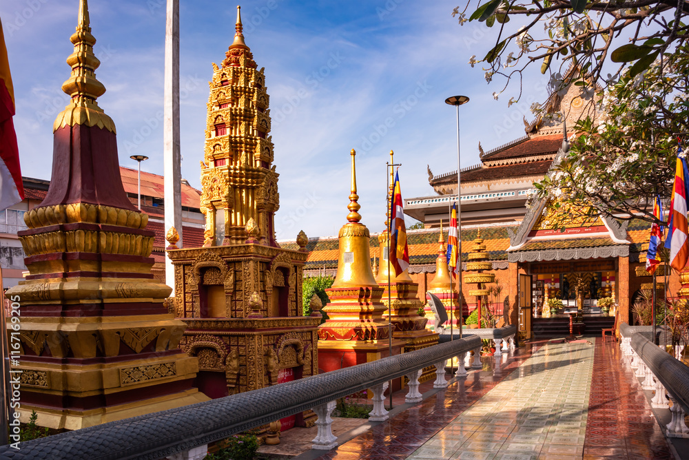 Obraz premium Temple in Siem Reap, Cambodia. Traditional asian architecture