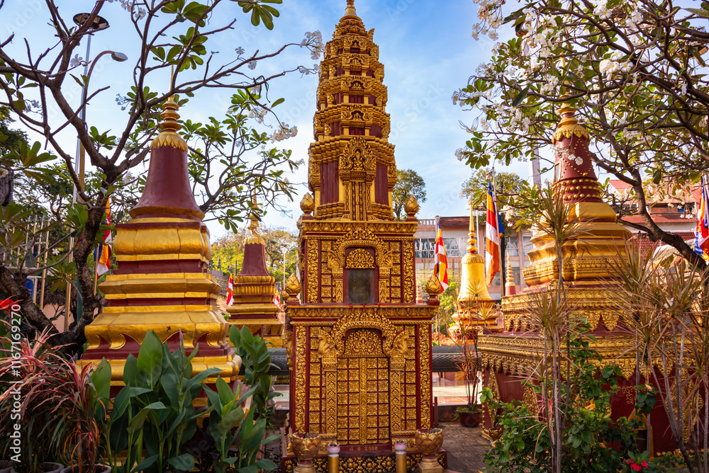 Obraz premium Temple in Siem Reap, Cambodia. Traditional asian architecture
