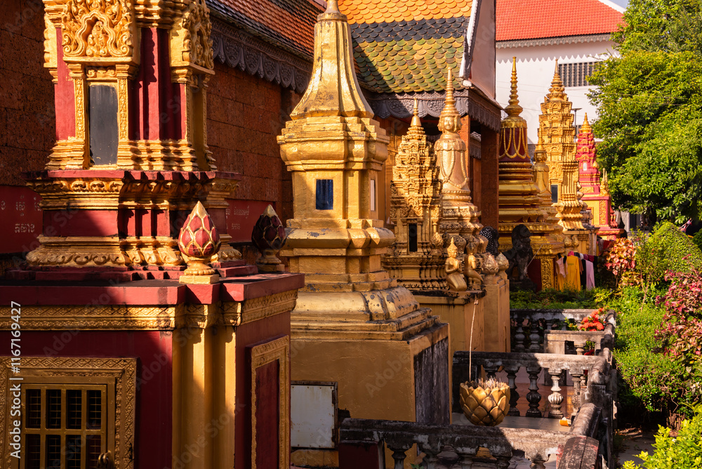 Obraz premium Temple in Siem Reap, Cambodia. Traditional asian architecture