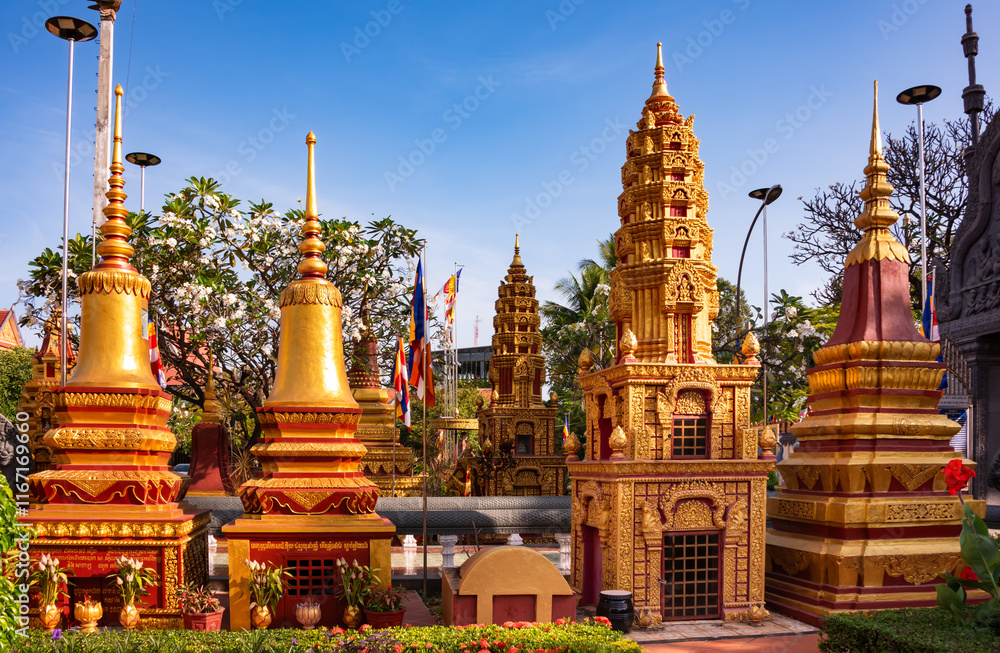 Obraz premium Temple in Siem Reap, Cambodia. Traditional asian architecture