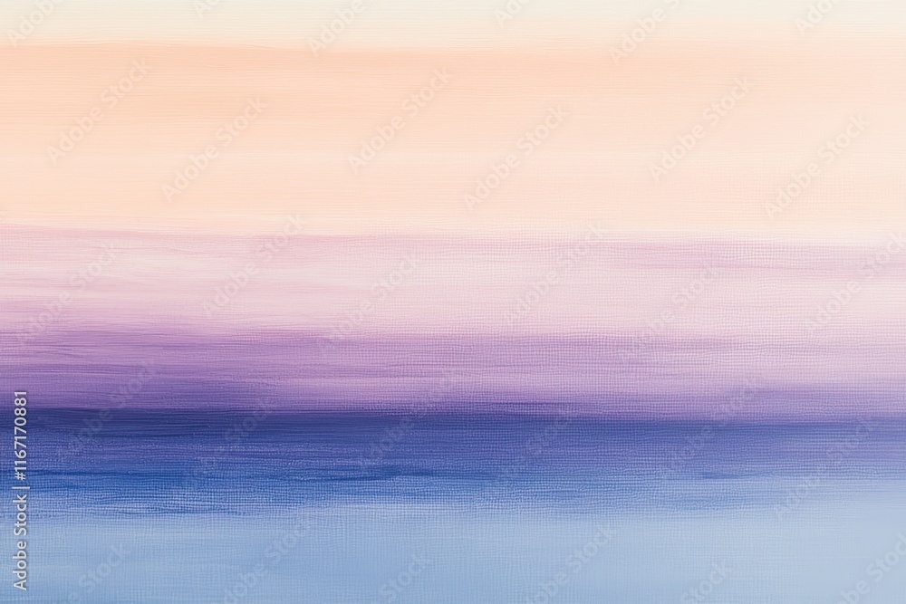Obraz premium Beautiful abstract landscape with soft pastel colors blending in the sky and horizon at sunset. Generative AI