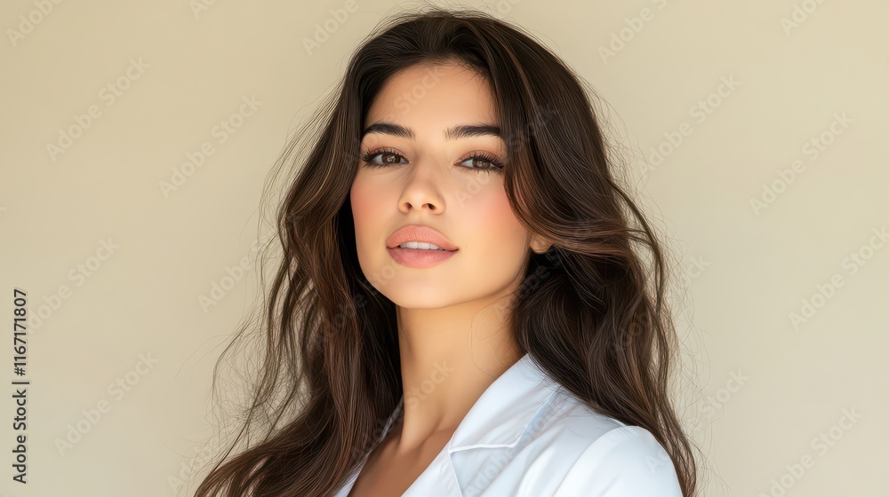 Portrait of a Young Woman with Flowing Hair Portrait of a Young Woman with Flowing Hair