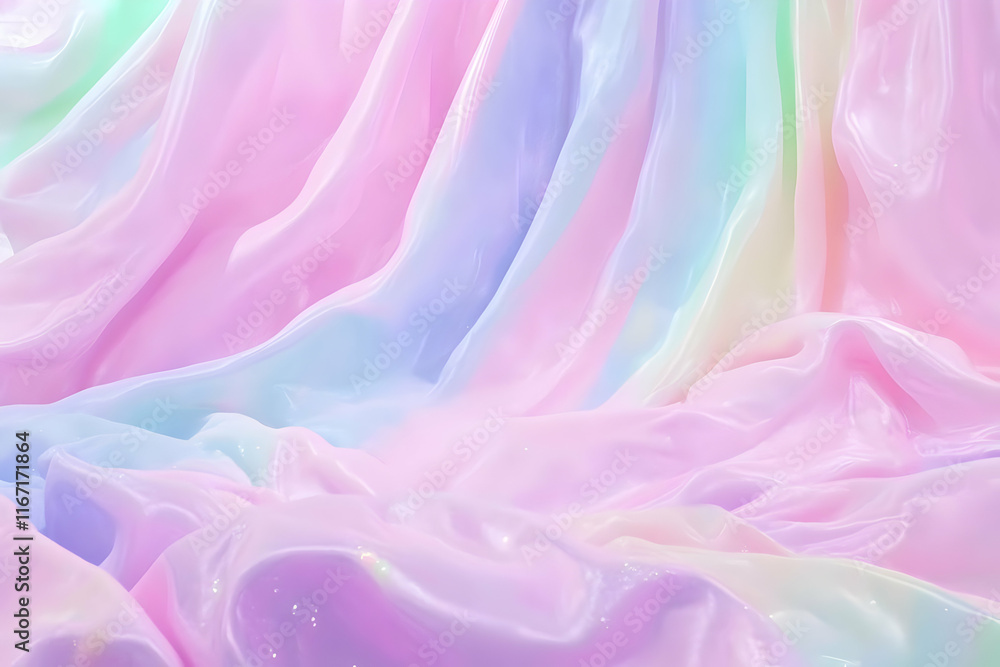 Obraz premium Pastel Rainbow Drape 3D Render