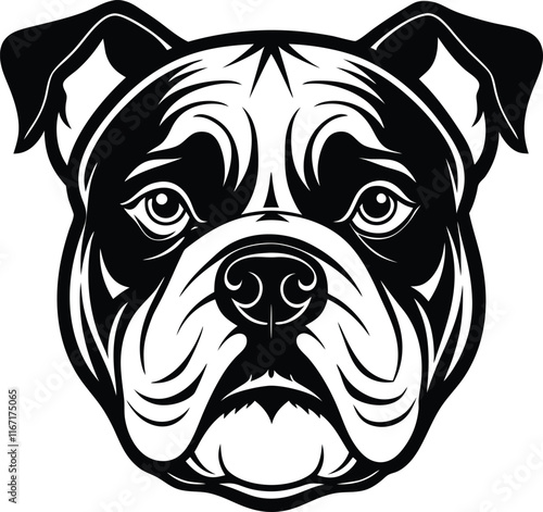 bulldog head illustration