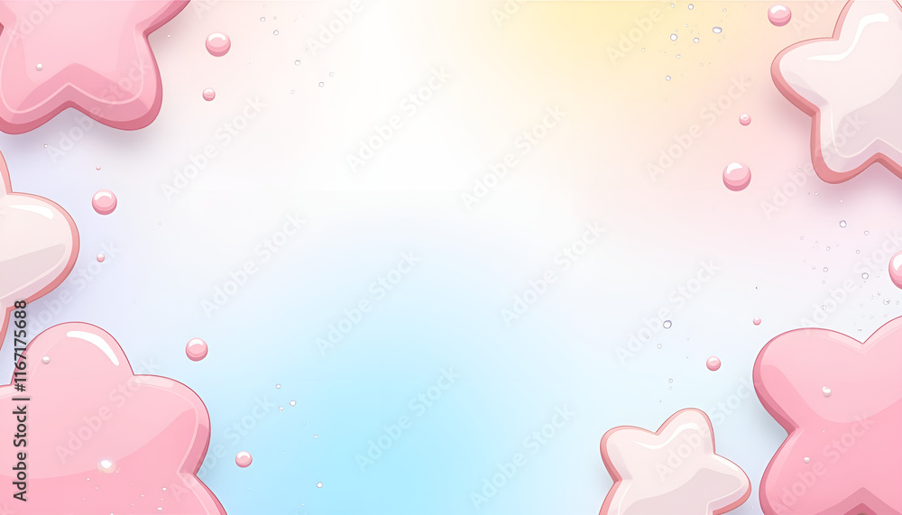 Pink star shapes with pastel gradient background Pink star shapes with pastel gradient background