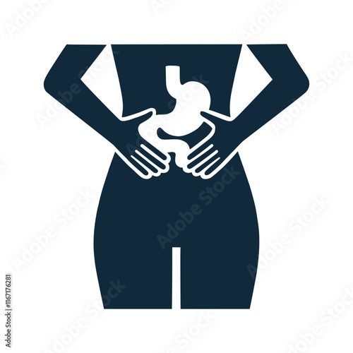 Stomach, Healthy digestion, stomach health logo isolated