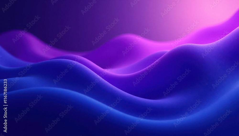 Fototapeta premium Deep indigo to violet gradient, soft abstract flow , ethereal, banner, gradient
