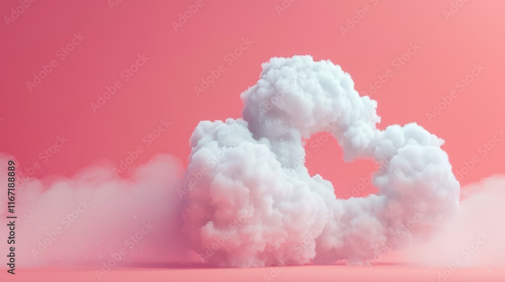 beautiful colorful valentine day heart in the clouds as abstract pink background beautiful colorful valentine day heart in the clouds as abstract pink background