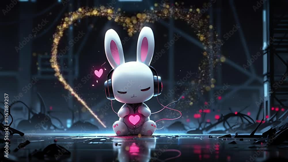 Loopin Rabit The rabbit is enjoying some music. Seamless 4K looping timelapse video ...