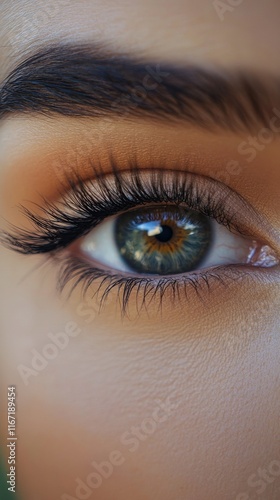 Stunning close-up of a vibrant and colorful eye with intricate patterns and d...
