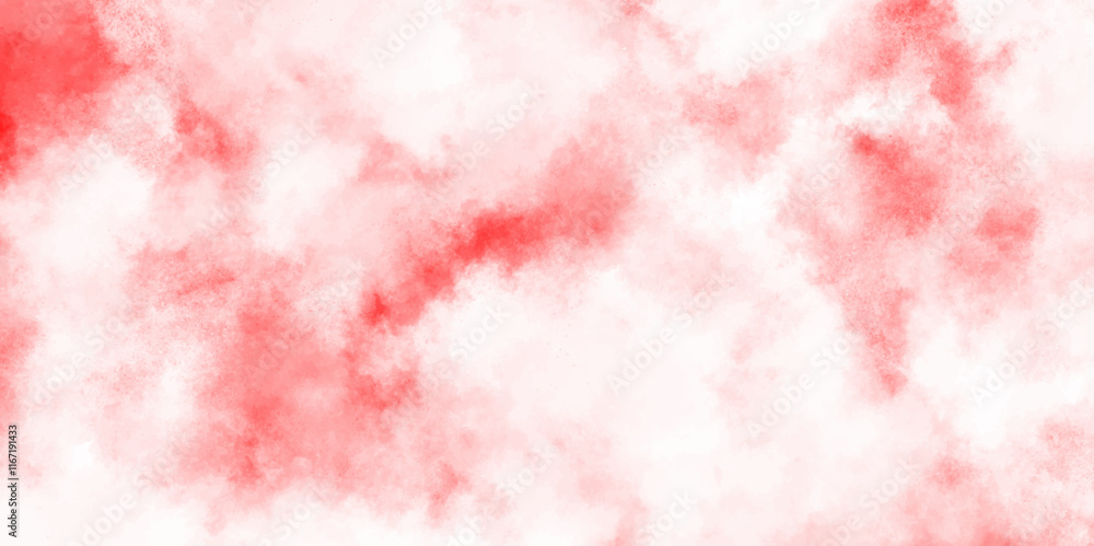 Fototapeta premium abstract orange smoke texture overlays on transparent background, abstract pink gradient blotched Japanese watercolor paper background, Soft pastel pink watercolor background painted on white paper.
