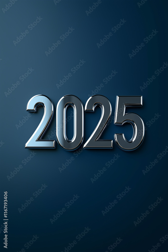 A 3D golden number 2025 A 3D golden number 2025