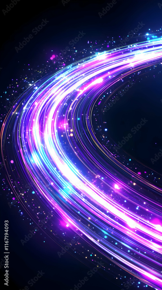 Naklejka premium Abstract Background: Neon Light Trails