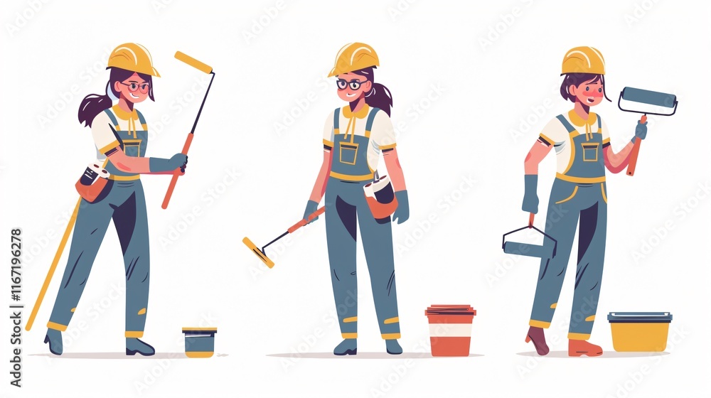 Obraz premium Creative Professional Decorator Designer Woman Uniform Inspiration