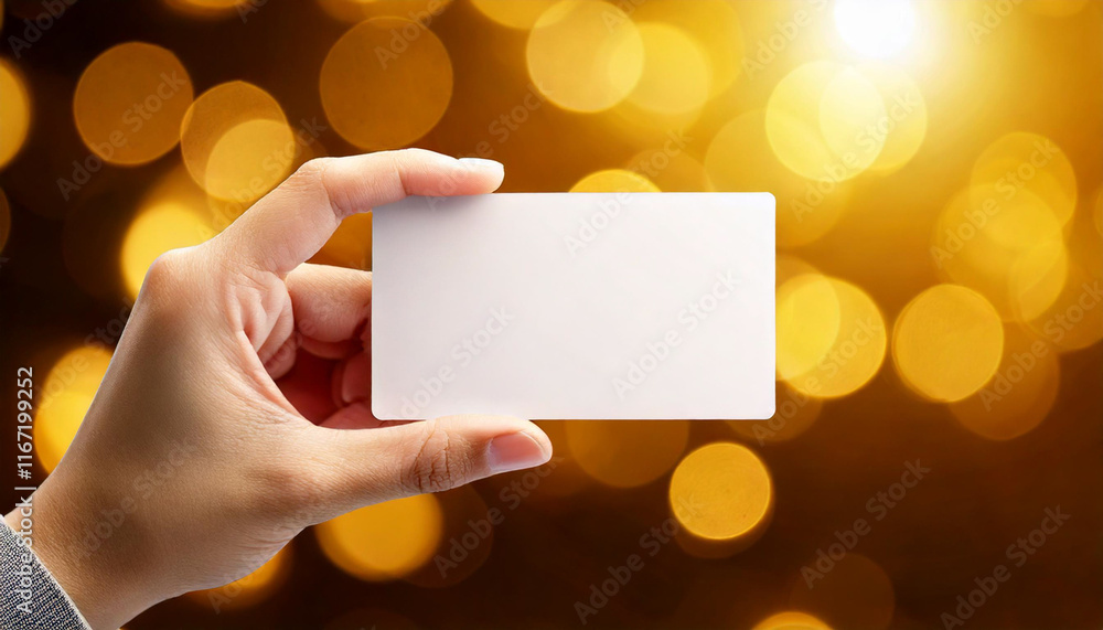 Prompts: Hand Holding Transparent Business Card with Golden Bokeh Background
Prompts: Hand Holding Transparent Business Card with Golden Bokeh Background
