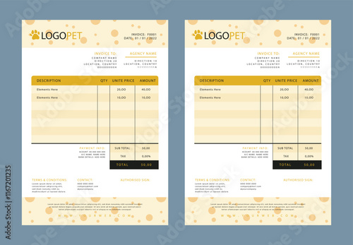 Minimal Corporate Business Invoice design template vector illustration bill form price invoice. Creative invoice template vector. business stationery design payment agreement design template