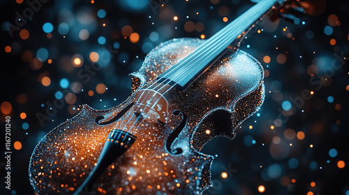 Wallpaper Mural Sparkling violin amidst shimmering stars creates a captivating visual of music and artistry Torontodigital.ca