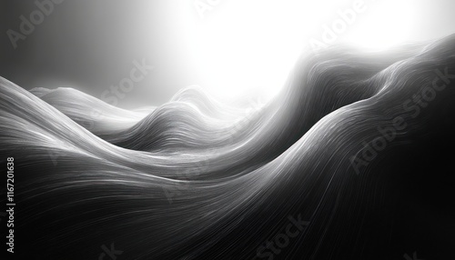 high contrast abstract digital art black and white chaotic composition stripes ethereal lighting glitch texture background photo