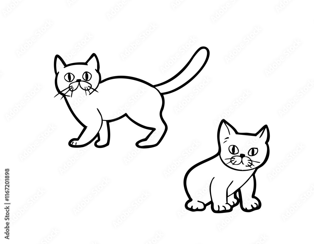 猫イラスト14 線画手描き 猫イラスト14 線画手描き