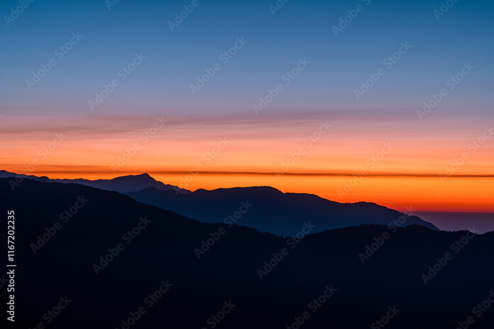 Sunrise over the Mountain in Nepal. Sunrise over the Mountain in Nepal.