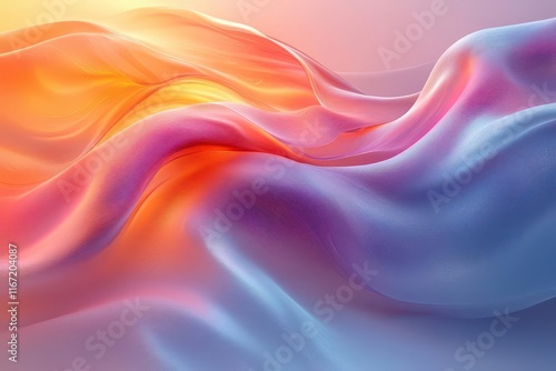 Wallpaper Mural abstract design featuring an iridescent wave shape gracefully undulating across a light background with a mesmerizing interplay of colors that evoke a sense of tranquility and artistic creativity Torontodigital.ca