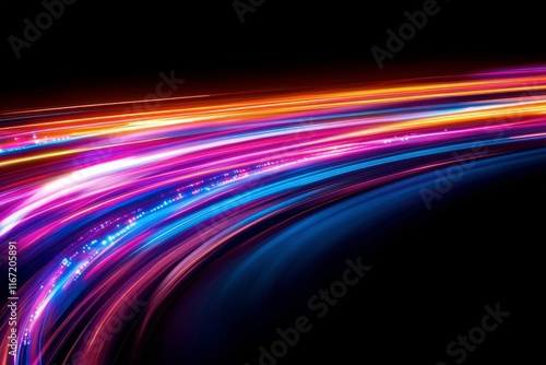 Colorful bokeh effects create a vibrant atmosphere at night on urban streets