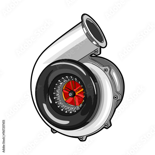 vector illustration of turbo engine design