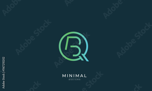 Alphabet letter icon logo QB or BQ