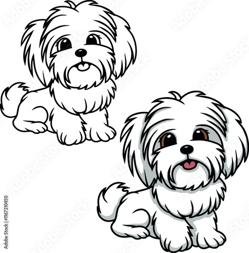 Maltese puppy dog vector