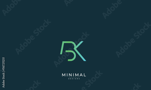 Alphabet letter icon logo BK photo