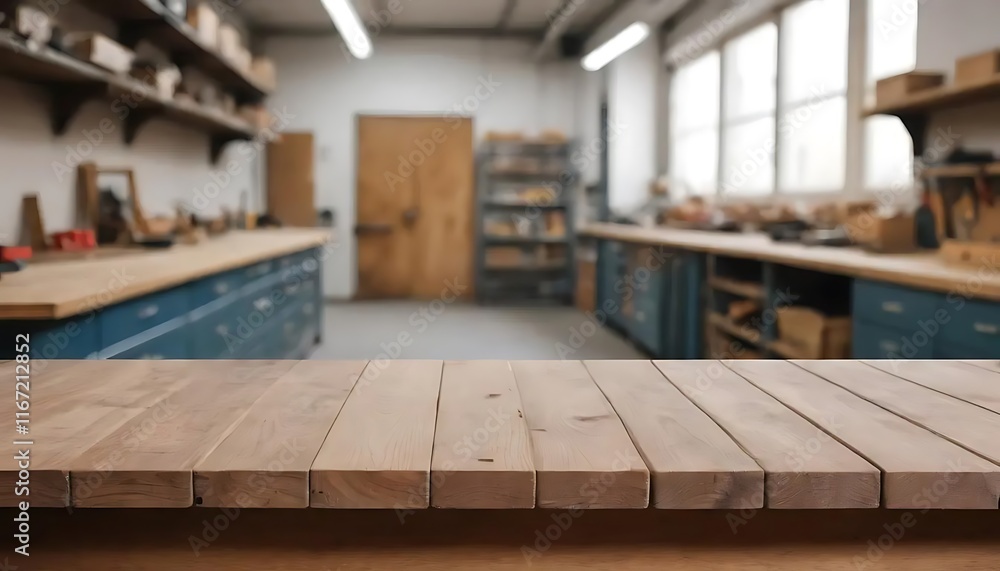 An empty wooden tabletop with a blurred background of tool rooms, An empty wooden tabletop with a blurred background of tool rooms An empty wooden tabletop with a blurred background of tool rooms, An empty wooden tabletop with a blurred background of tool rooms