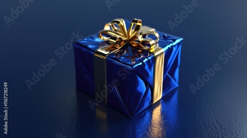 Birthday Present on a Royal Blue Background